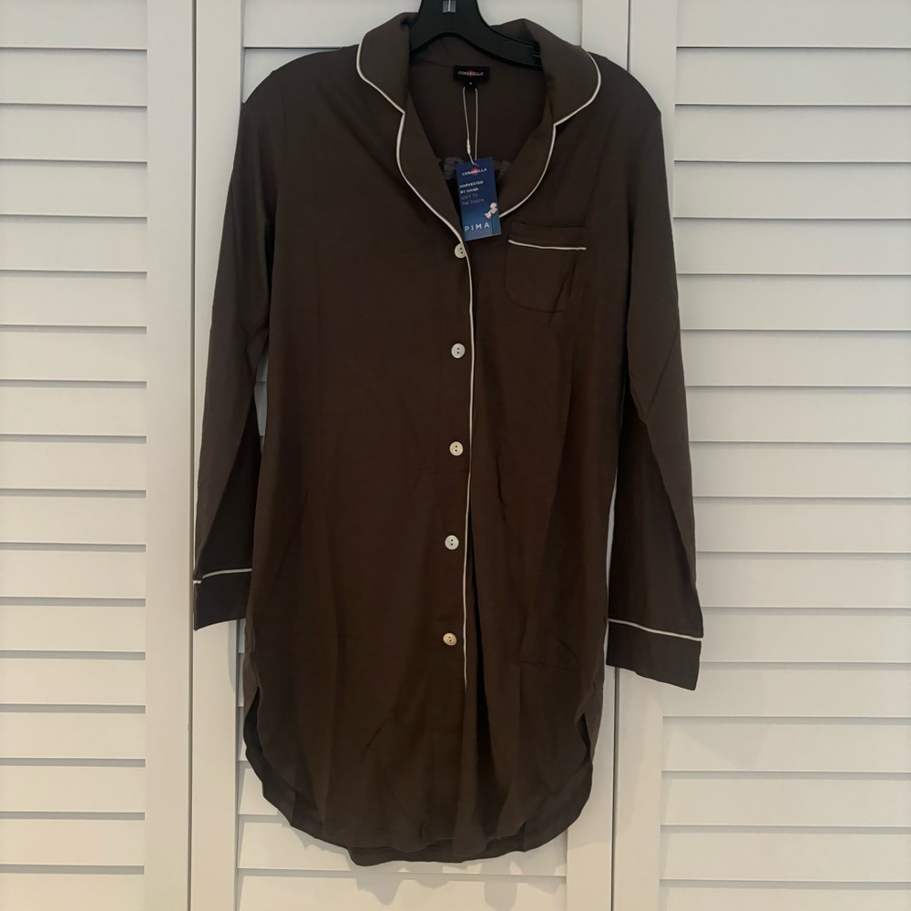 Cosabella Grey Pajama Shirt Dress Small